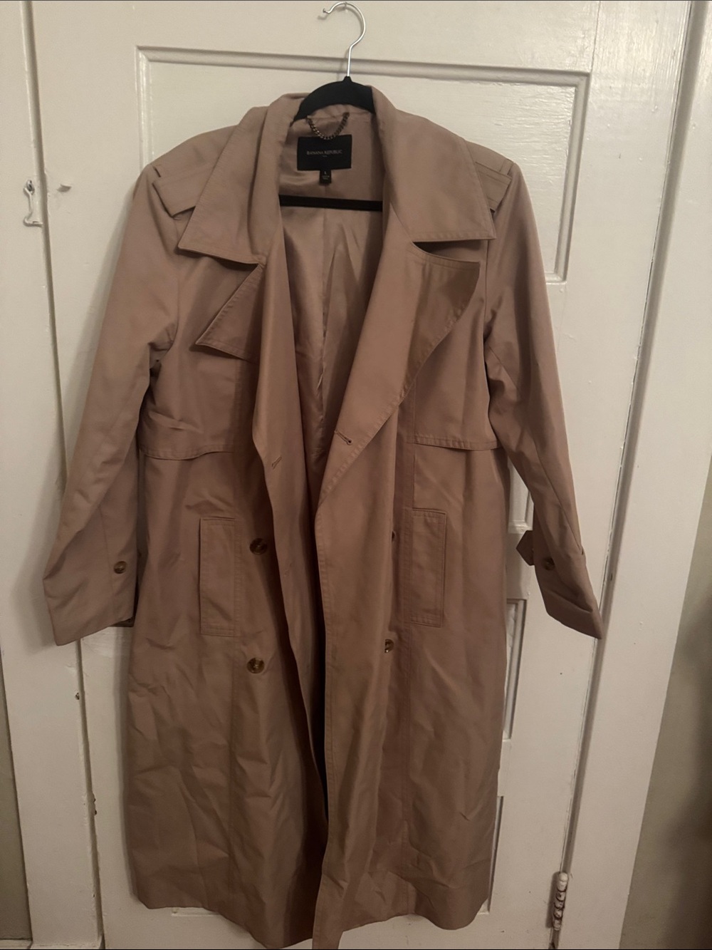 Banana Republic Tan Trench Coat with Classic Lapel